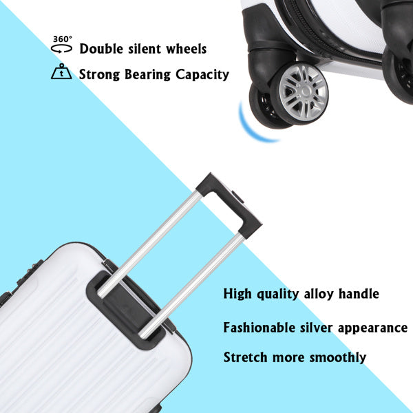 Vertical Pattern Three-in-one Trolley Case With Handle And Universal Wheels